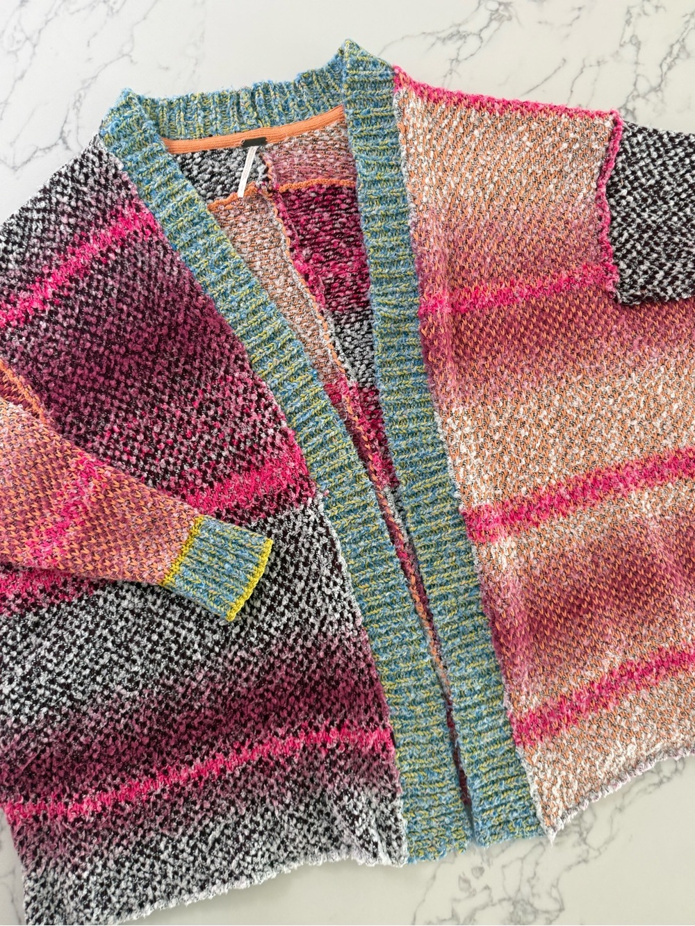 Free People Daydreamer Cardigan - Pink Multi - Size Small - Picture 2 of 8